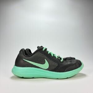 Nike Revolution 3 GS Black Mint Green Running Shoes 859602-001 Youth Boys Size 4